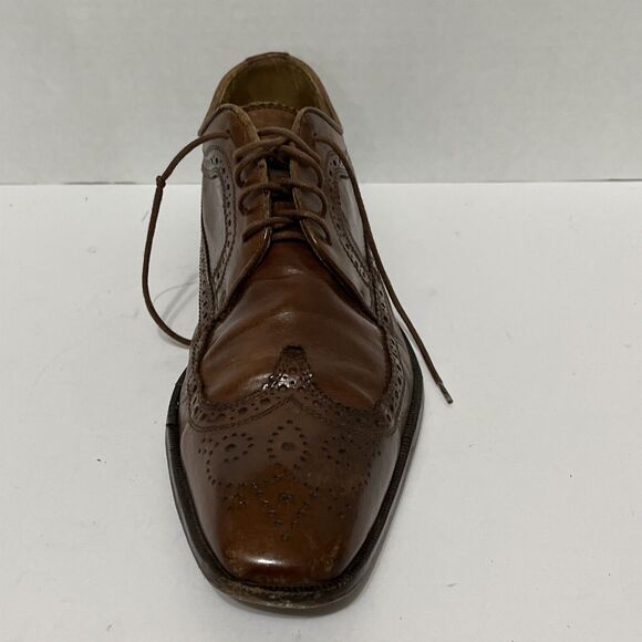 Vintage MAXIMO MIRELLA Brown Italian Wing Tip Brogues, Size 9M Made in Italy - Picture 8 of 12